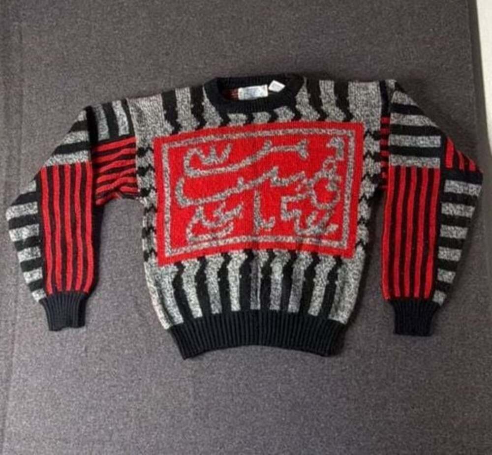 Vintage Bryan Edwards 80s 90s Geometric Knit Crewneck Sweater Medium
